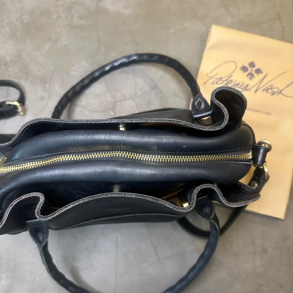 Patricia Nash Black Leather Heritage Collection Ashford Handbag/Crossbody